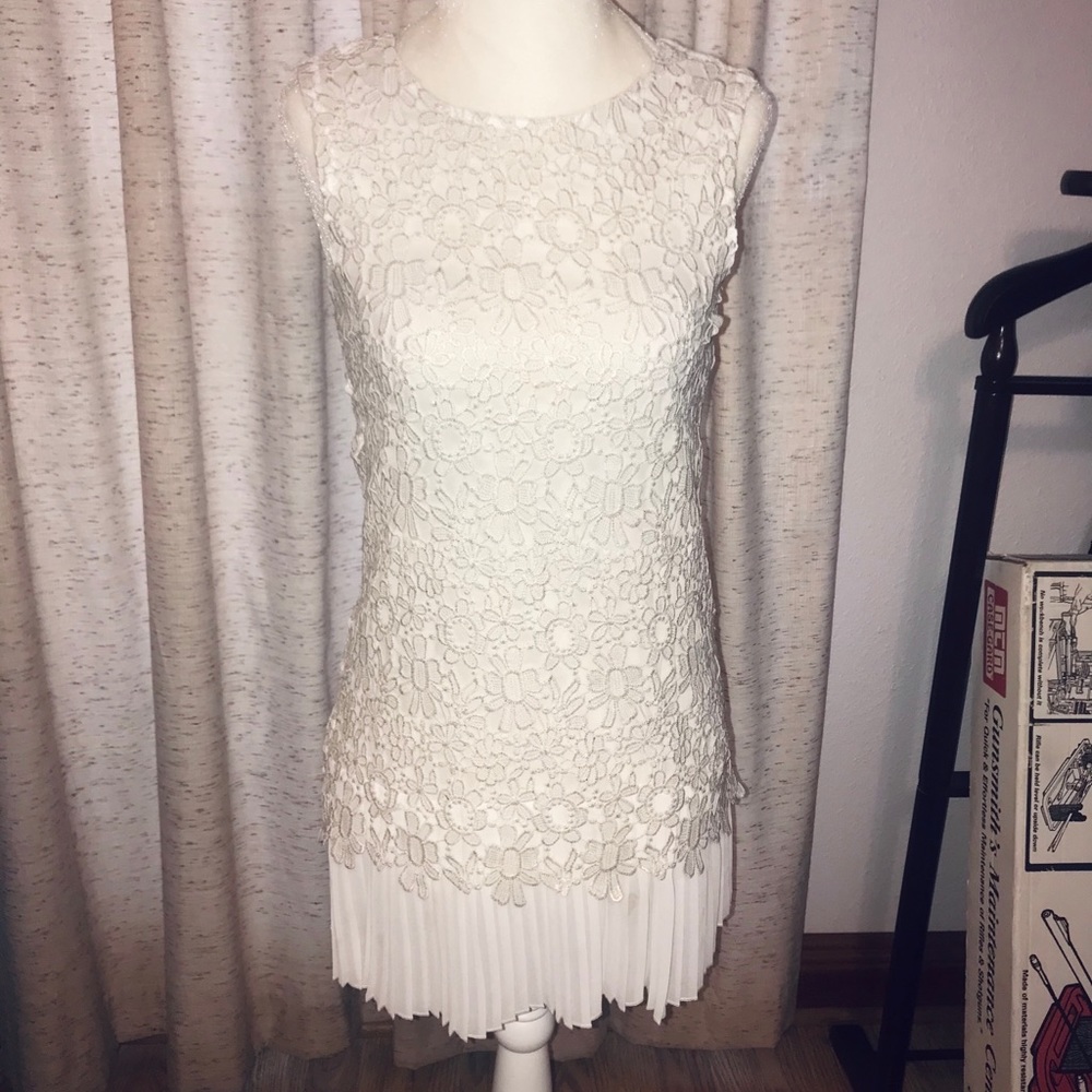 Mayoral Brand White Lace Mini Dress (Size 12)